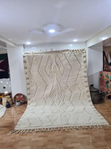 White Rahmir Marokkaans handgemaakt tapijt